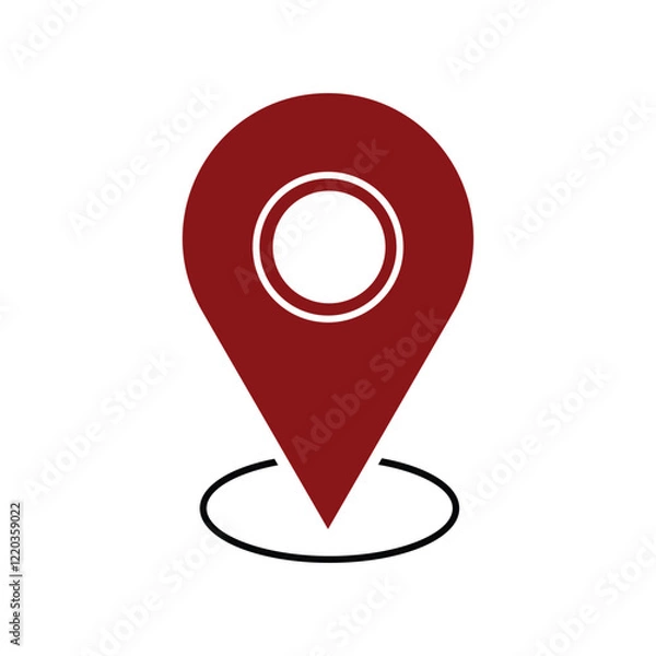 Fototapeta Location icon map pointer pin sign symbol vector illustration