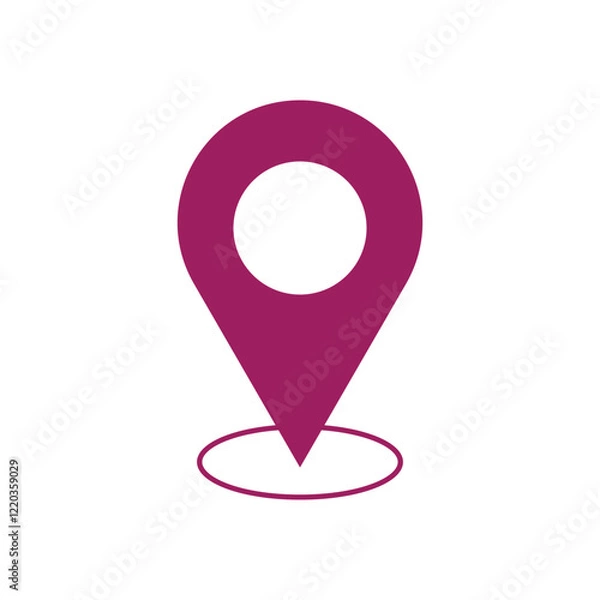 Fototapeta Simple location icon map pointer pin sign symbol vector illustration