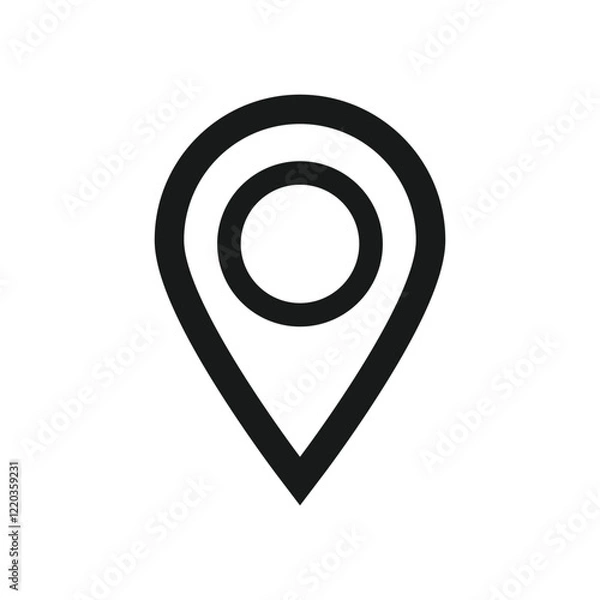 Fototapeta Location icon map pointer pin sign symbol vector illustration