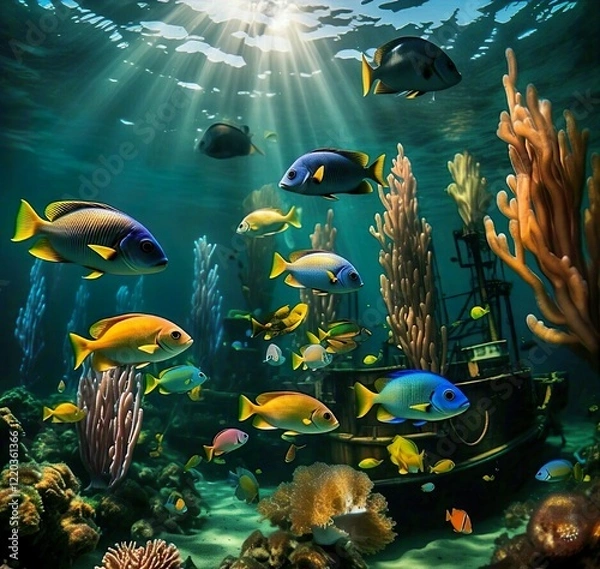 Fototapeta fish in aquarium