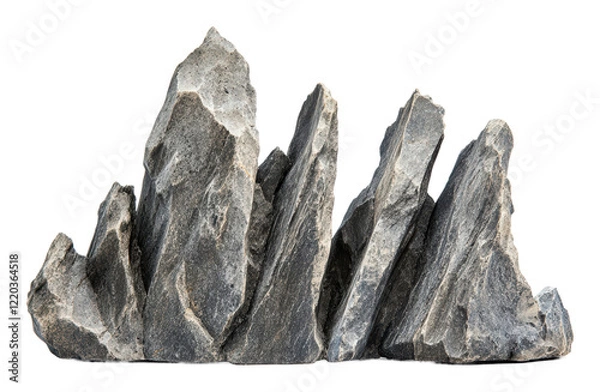 Fototapeta Natural display of rugged rock formations, cut out - stock png.