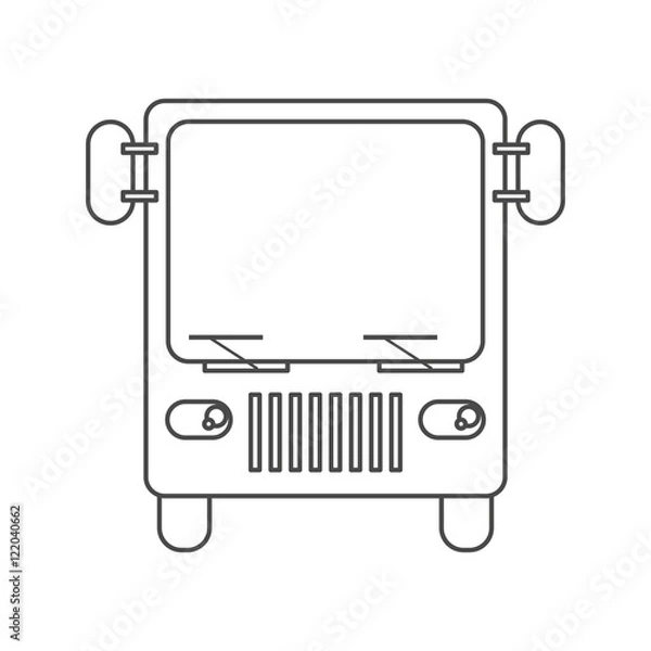Fototapeta Bus vehicle icon. Transportation travel and ride theme. Isolated design. Vector illustration
