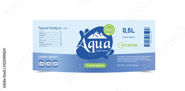Obraz water bottle label template 
