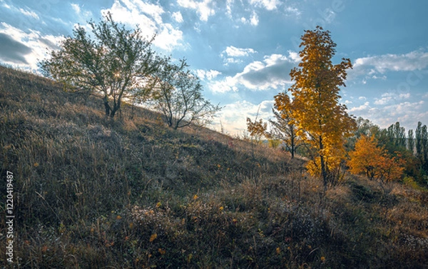 Obraz Autumn landscape on river