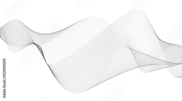 Obraz Abstract colorful wave element for design. Digital frequency track equalizer. Stylized line art background. Vector illustration. Wave with lines created using blend tool. Curved wavy line, smooth, 