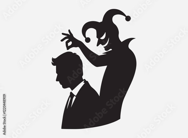 Fototapeta Prankster's Shadow Silhouette Against a Dark and Mysterious Background