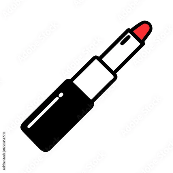 Obraz Open lipstick illustration in black and red design