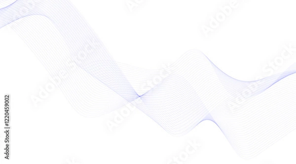 Fototapeta Digital frequency track equalizer. Stylized line art background. Vector illustration. Wave with lines created using blend tool. Curved wavy line, 