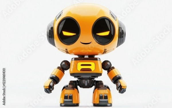 Fototapeta 3D icon cartoon robot isolated on a white background