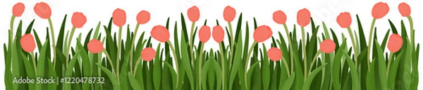Obraz Row of Red tulips