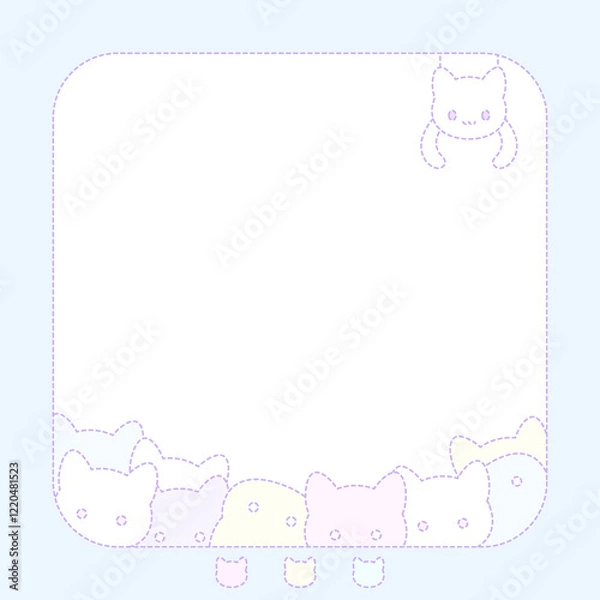 Fototapeta にゃんにゃん猫ちゃんキャッチャースクエア★PNG