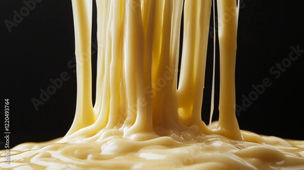 Obraz Luxurious melted cheese pull close-up