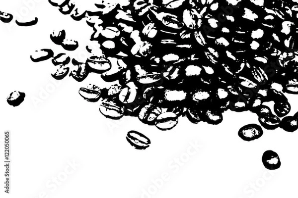 Fototapeta Distressed halftone grunge vector texture - coffee beans