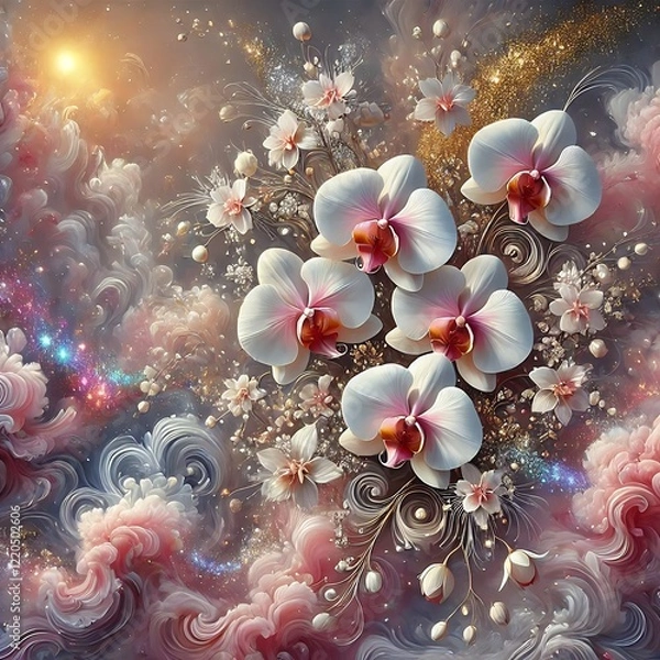 Fototapeta abstract floral background with flowers