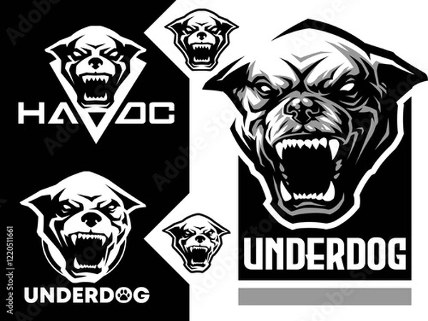 Fototapeta Vector logo mascot of angry Dog