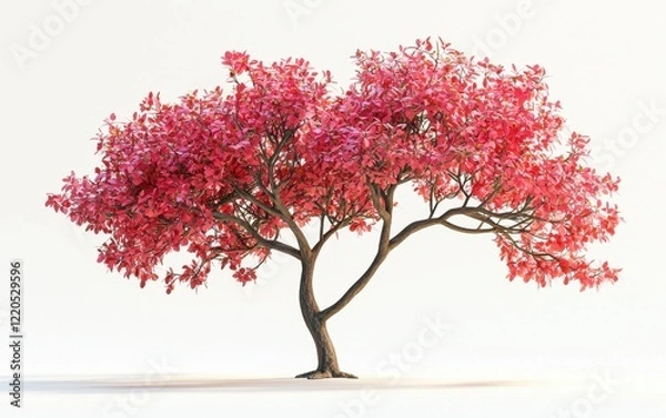 Fototapeta Collection Beautiful 3D Trees Isolated on white background , Use for visualization in architectural design or garden decorate