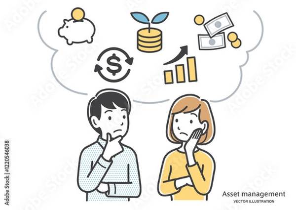 Obraz 資産運用を考える若い夫婦