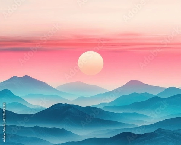 Fototapeta A symbolic sunrise over a landscape of unity and fairness.