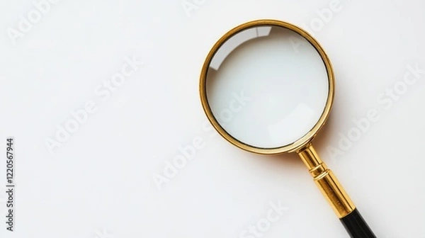 Obraz Magnifying glass on white background, investigation concept