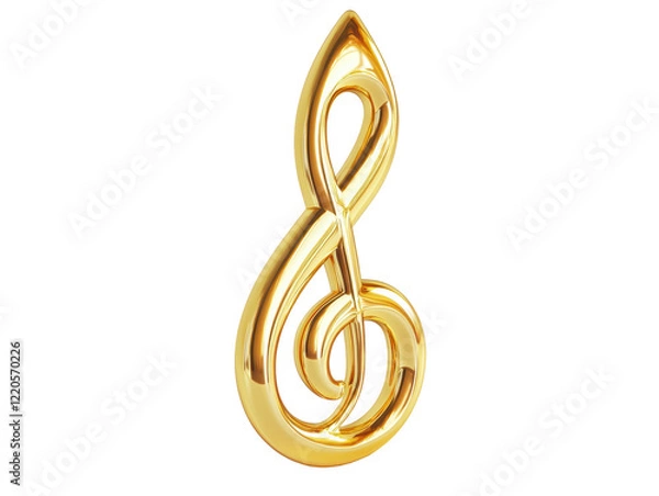 Fototapeta Isolated Golden Treble Clef