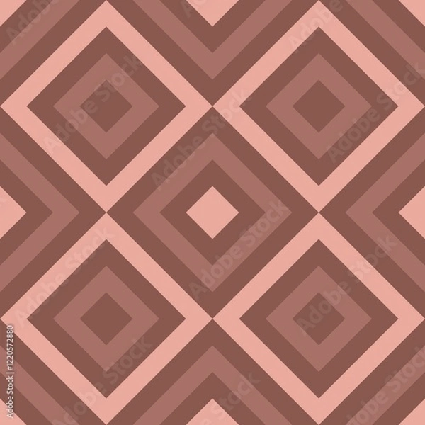 Fototapeta Seamless diamond pattern background in pastel brown.