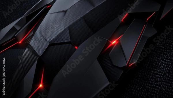 Fototapeta Black background with a carbon fiber texture, a dark gray geometric pattern for a modern design vector illustration.