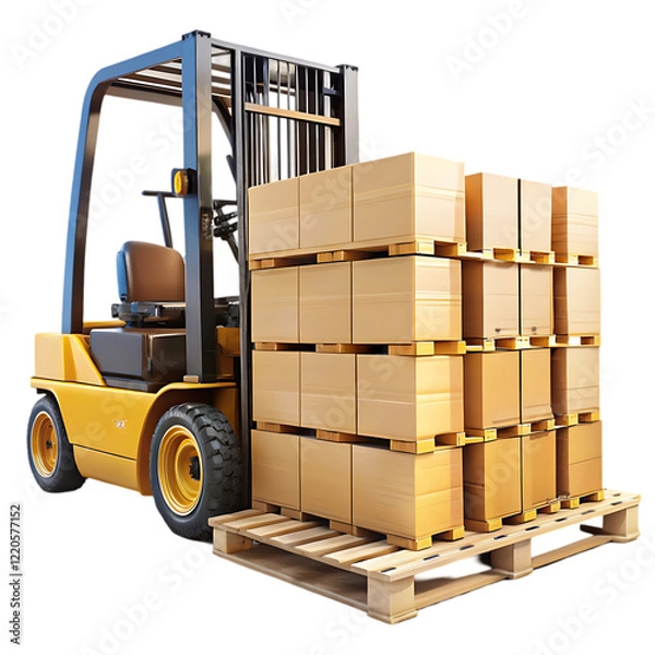 Fototapeta forklift with boxes