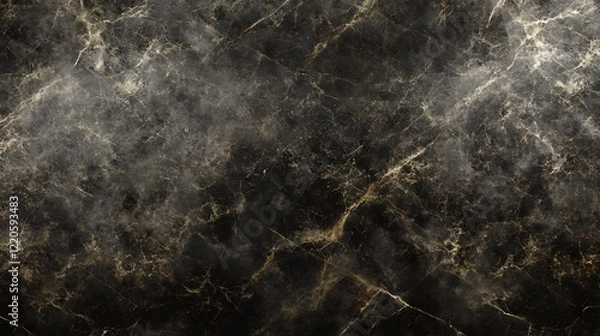 Obraz Dark Marble Texture With Golden Veins
