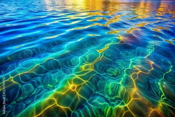 Fototapeta Aerial View of Water Texture, Rippling Surface, Natural Abstract Background