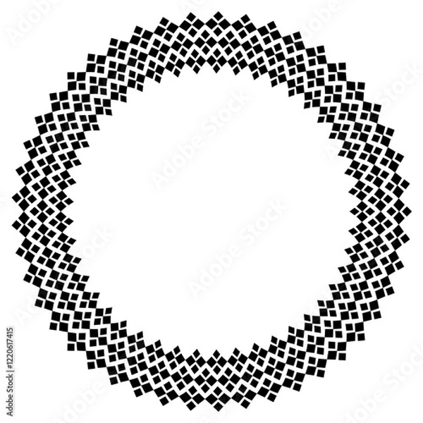 Fototapeta Ethnic round frame border pattern.