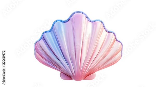 Fototapeta Pastel Colored Shell Shaped Abstract Design isolated on transparent or white background, png