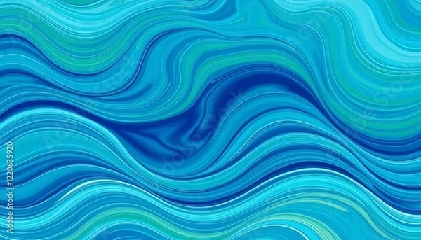 Fototapeta Abstract Blue Wave Pattern Swirling Design