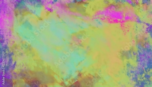 Fototapeta Colorful abstract background image featuring a vibrant mix of green, yellow, and pink hues, creating a visually appealing textured design