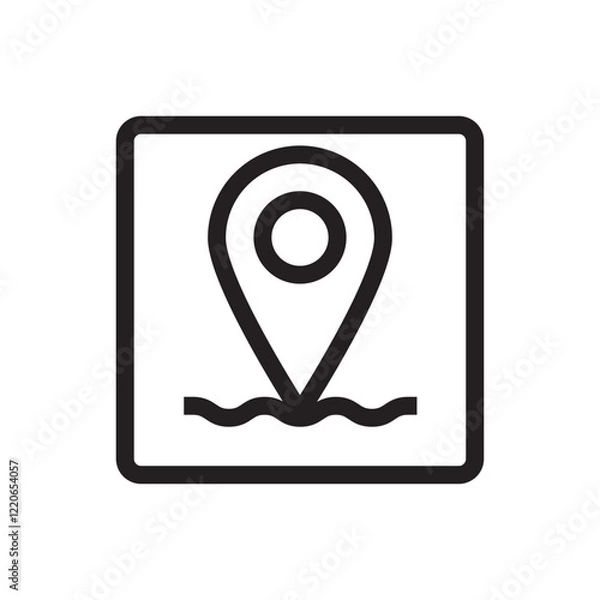 Fototapeta map pointer with icon