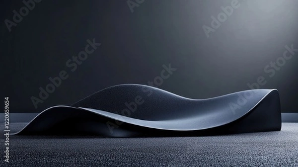 Obraz Abstract dark gray wavy sofa in a minimalist room.