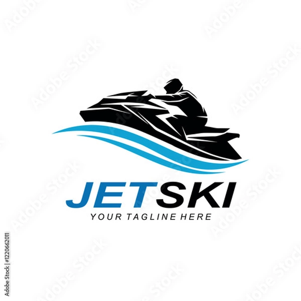 Obraz Flat jet ski Racing logo design vector illustration idea