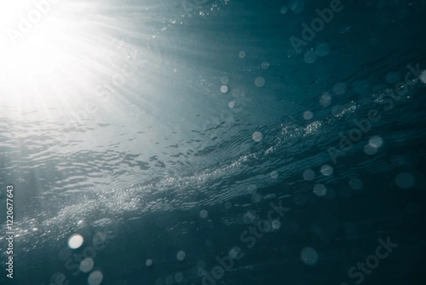 Fototapeta Textura de agua del mar desde dentro 