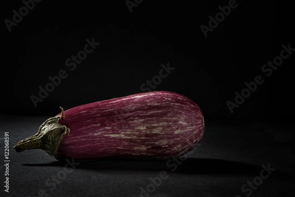 Obraz Zebra eggplant on black background