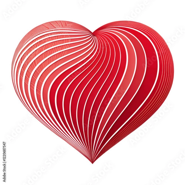Obraz Red Heart on Transparent Background for Valentine's Day Themes, Isolated Romantic Symbol Perfect for Cards, Invitations, and Holiday Design