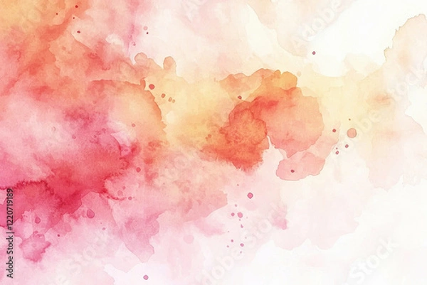 Fototapeta Peachy watercolor wash with soft gradients and subtle textures creates a romantic feminine backdrop for various design projects