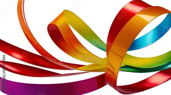 Obraz Dynamic 3D Flowing Ribbon Swirl in Vivid Colors – 4K Ultra HD