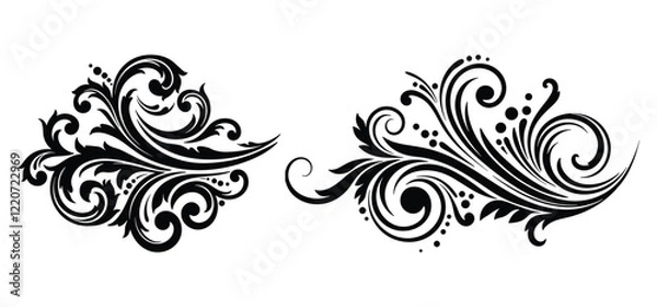 Fototapeta Decorative  ornamental elements vector illustration