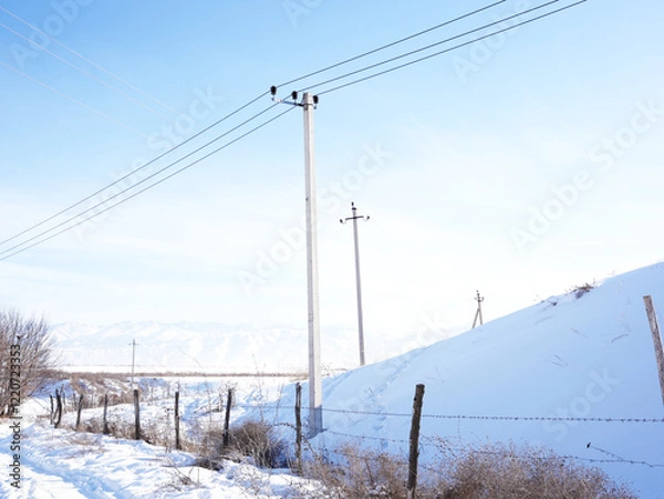 Fototapeta high voltage power lines