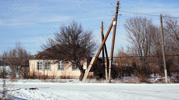 Obraz snow covered house