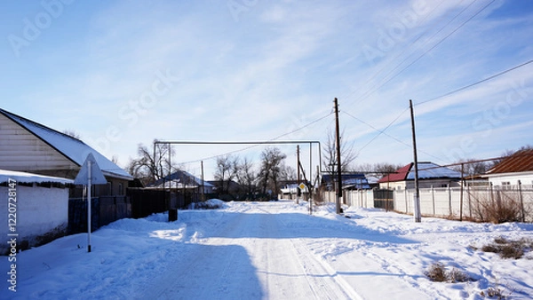 Obraz snow covered house