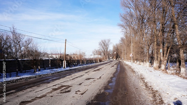 Obraz snow covered road