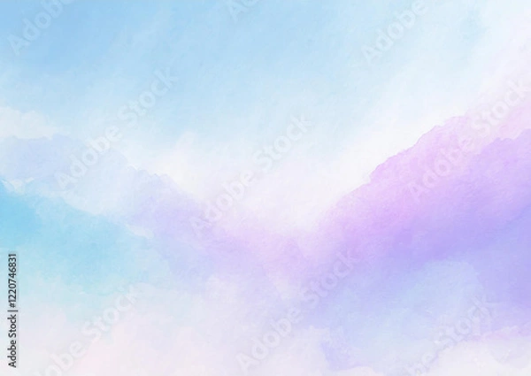 Fototapeta 水色と紫の水彩の背景素材
