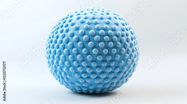 Obraz Textured Blue Sphere on White Background