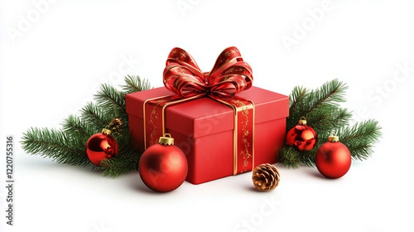 Obraz 赤い箱 赤いリボン クリスマス