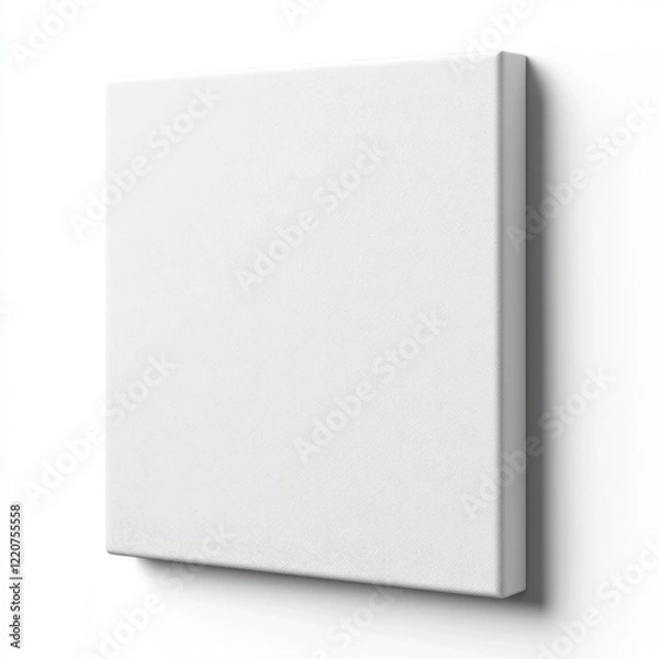 Obraz Plain White Canvas with Clean Edges Isolated on White Background for Art Projects